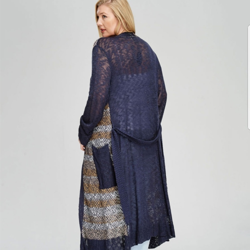 SWEATER PLUS CURVE CURVY CARDIGAN Long Sleeve - Picture 3 of 4
